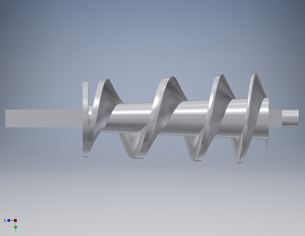 Meat grinder conveyor screw side