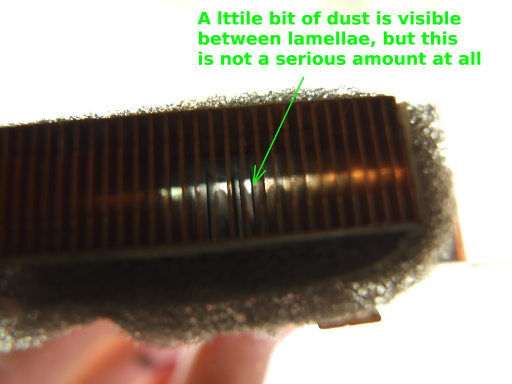 Check for dust